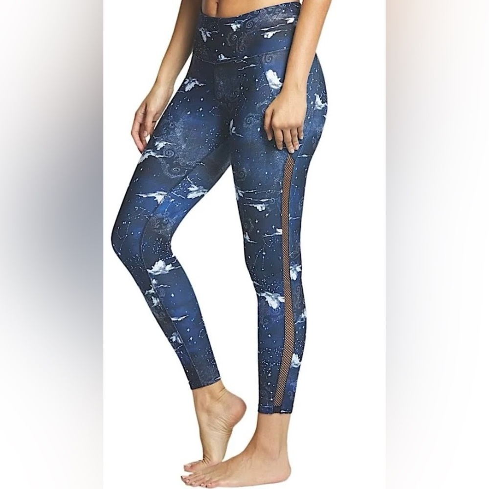 Betsey Johnson Performance Women's Blue Constellation Cloud Leggings Size M